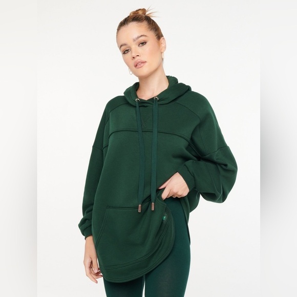 EUC Savage X Fenty Essentials Oversized Emerald Green Hoodie XS - Picture 2 of 11